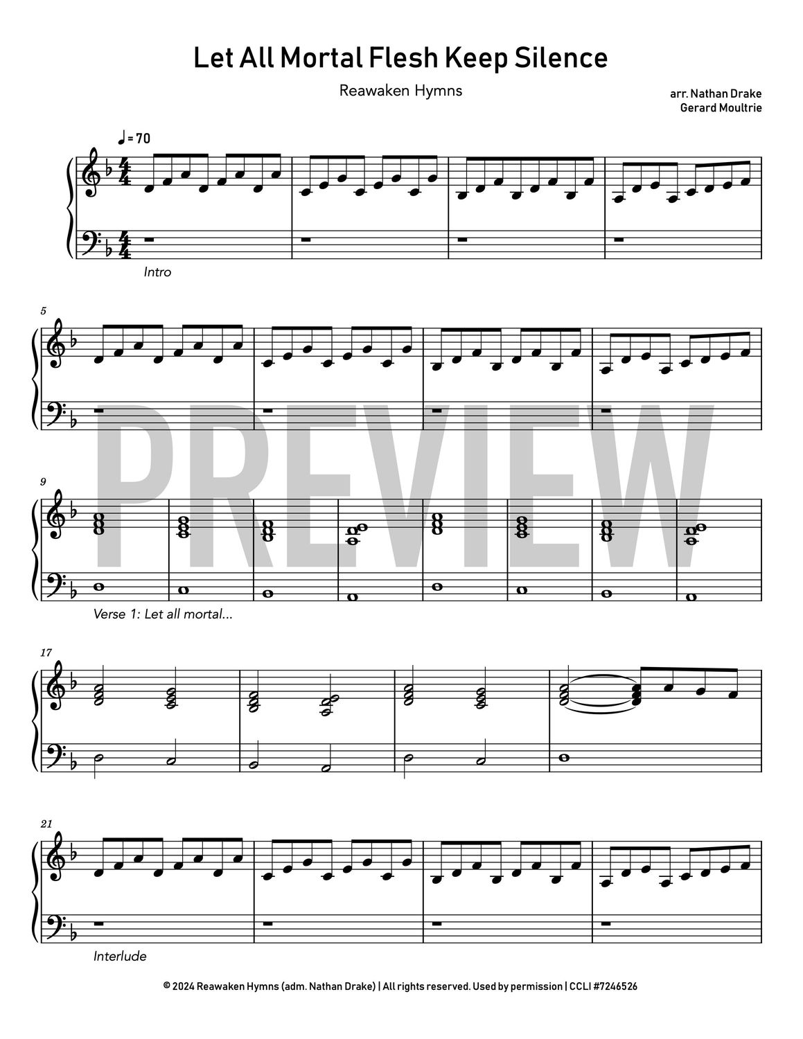 Let All Mortal Flesh Keep Silence - Piano Sheet Music