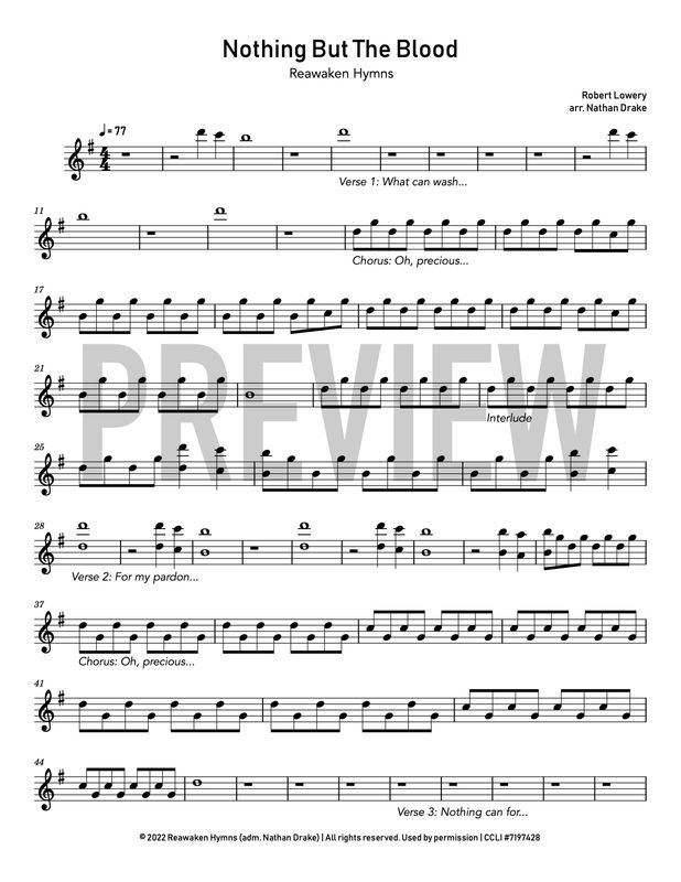 Nothing but the Blood - Piano Sheet Music