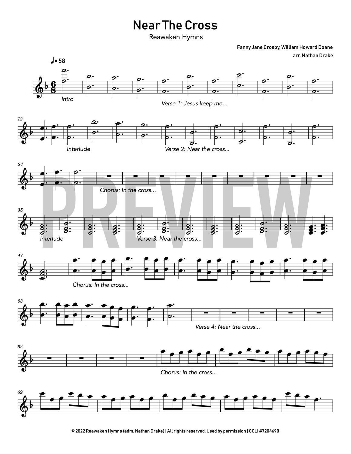 Near the Cross - Piano Sheet Music