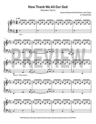 Now Thank We All Our God- Piano Sheet Music