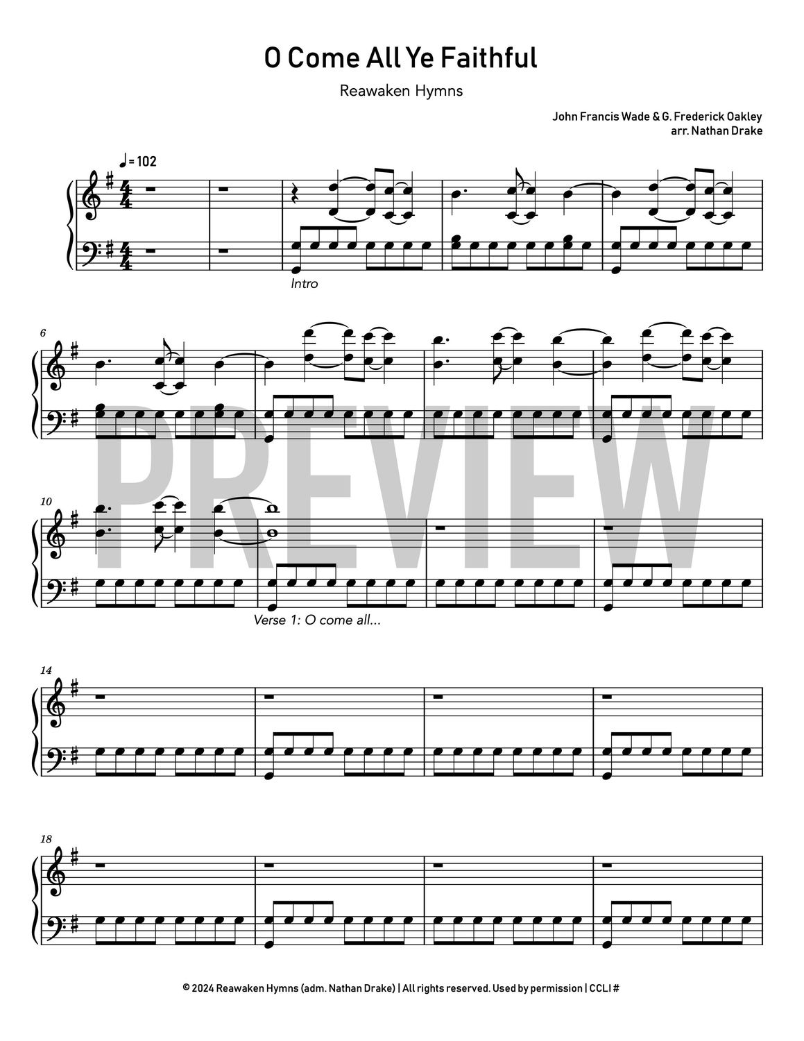 O Come All Ye Faithful (2024) - Piano Sheet Music