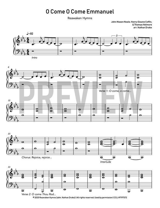 O Come, O Come, Emmanuel - Piano Sheet Music