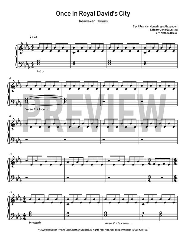 Once In Royal David&#39;s City - Piano Sheet Music