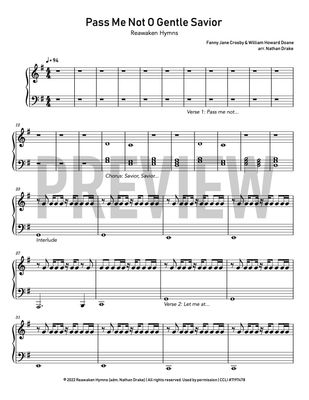 Pass Me Not, O Gentle Savior - Piano Sheet Music