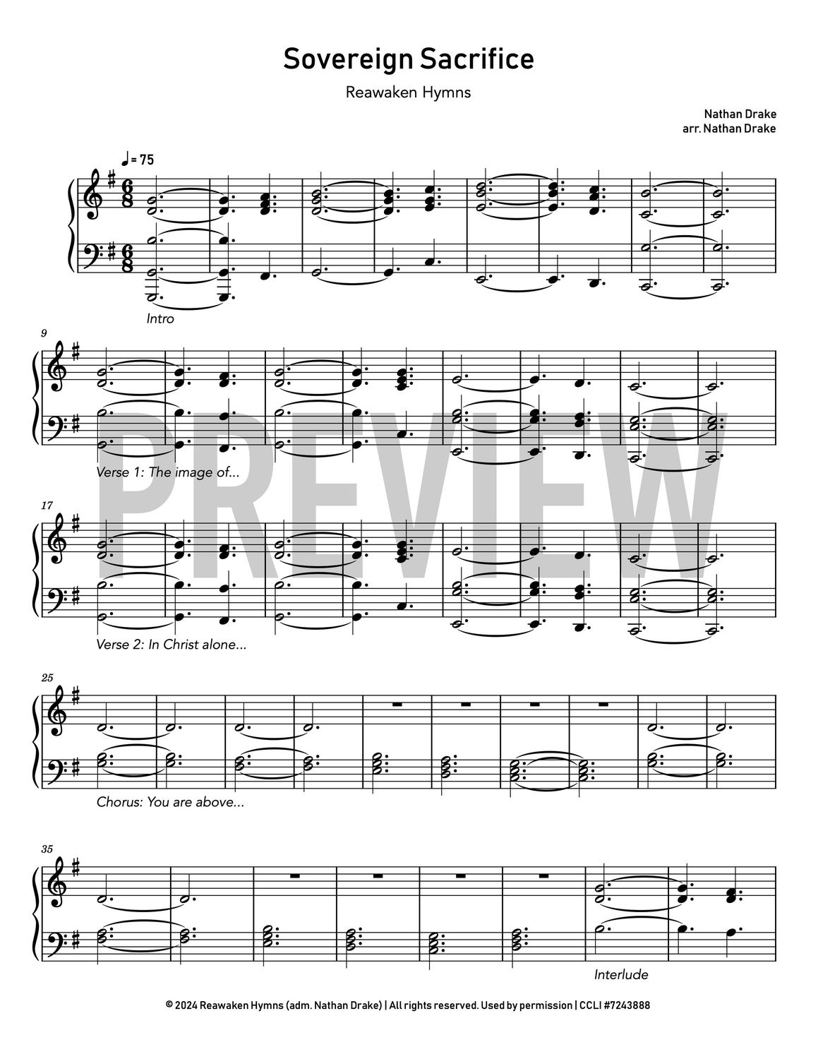 Sovereign Sacrifice - Piano Sheet Music