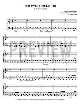 Take My Life and Let It Be - Piano Sheet Music