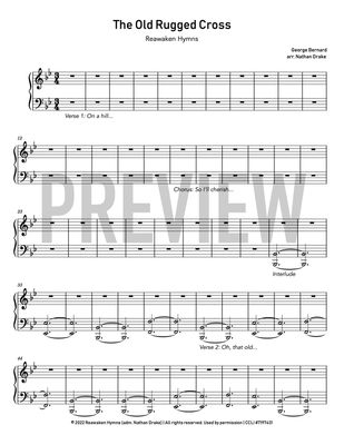 The Old Rugged Cross - Piano Sheet Music