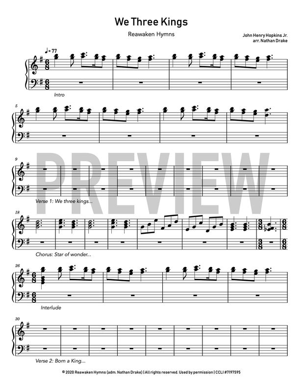 We Three Kings - Piano Sheet Music