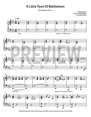 O Little Town Of Bethlehem - Piano Sheet Music