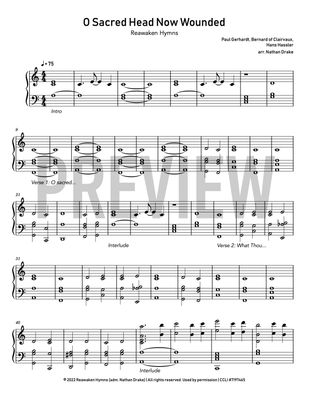 O Sacred Head Now Wounded - Piano Sheet Music
