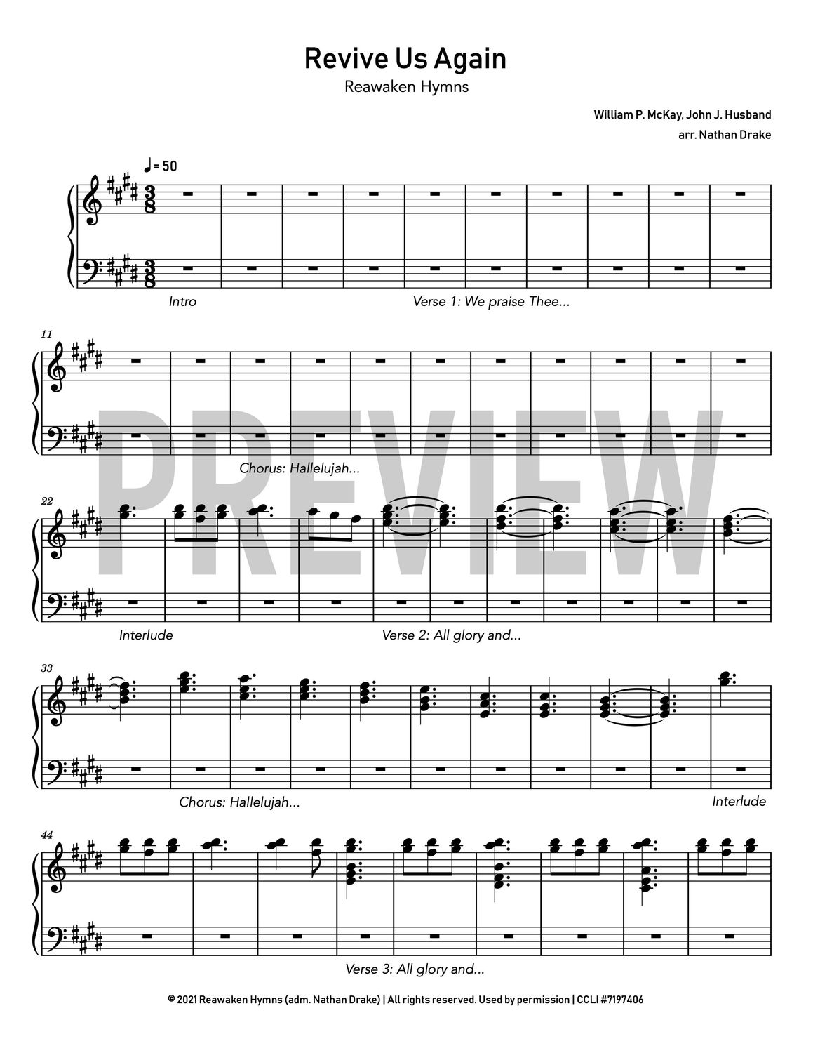Revive Us Again - Piano Sheet Music