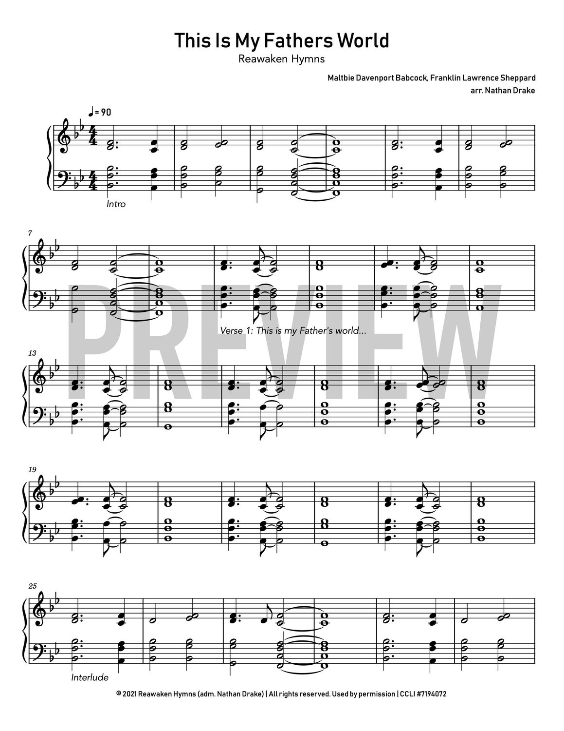 This Is My Father&#39;s World - Piano Sheet Music