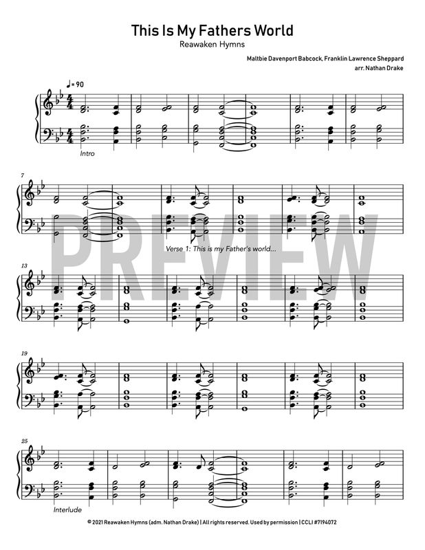 This Is My Father&#39;s World - Piano Sheet Music