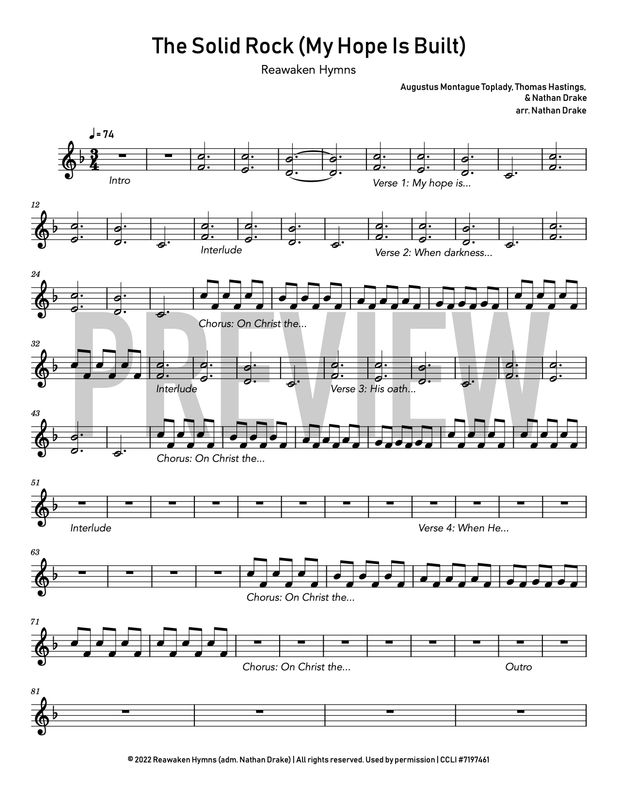 The Solid Rock (My Hope is Built) - Piano Sheet Music