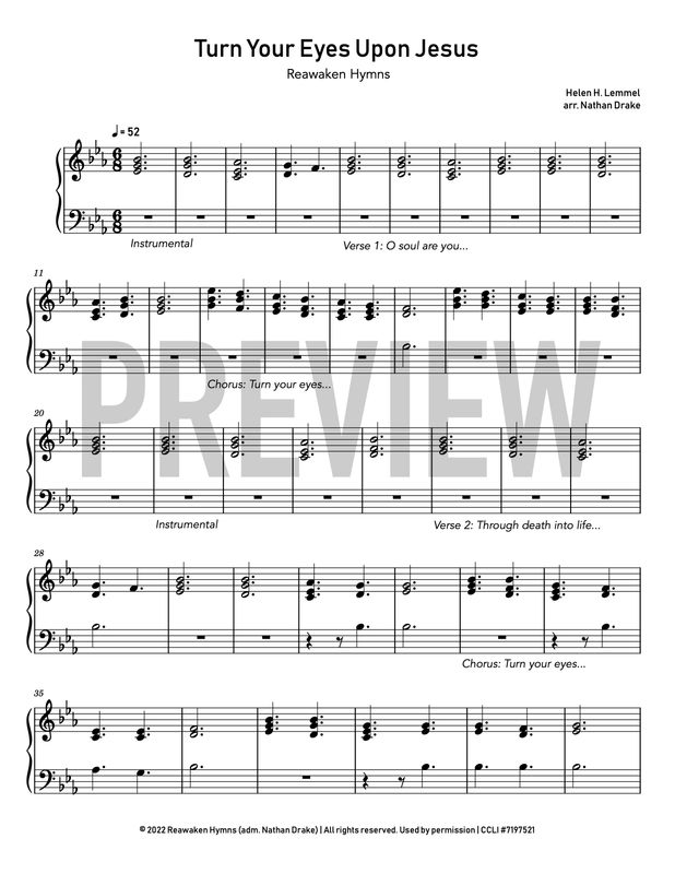 Turn Your Eyes Upon Jesus - Piano Sheet Music