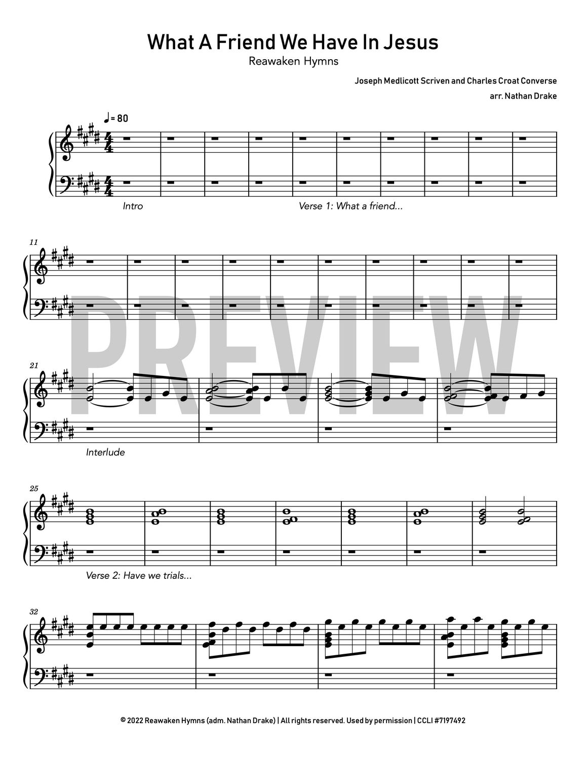 What a Friend We Have in Jesus - Piano Sheet Music