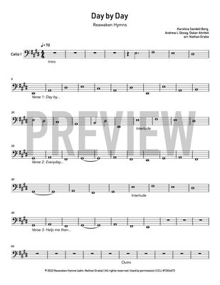 Day by Day - Cello Sheet Music (3 parts)