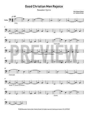 Good Christian Men Rejoice - Cello Sheet Music