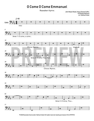 O Come, O Come, Emmanuel - Cello Sheet Music