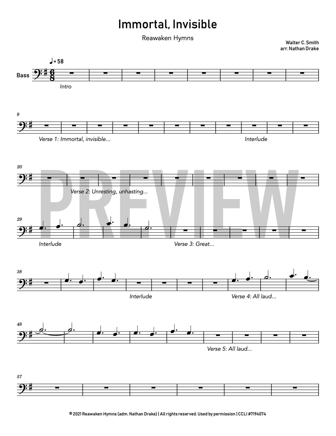 Immortal, Invisible - String Sheet Music (3 parts)