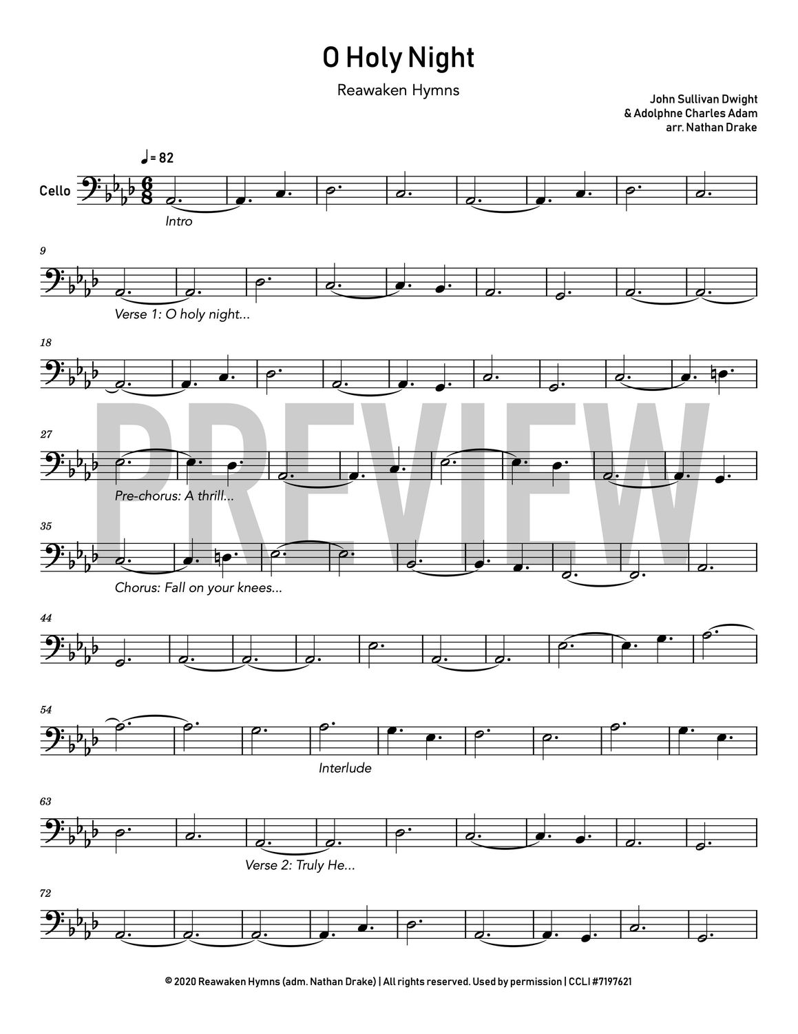 O Holy Night - Cello Sheet Music
