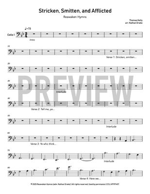 Stricken, Smitten, and Afflicted - Cello Sheet Music (2 parts)