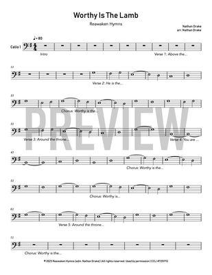 Worthy Is The Lamb - Cello Sheet Music