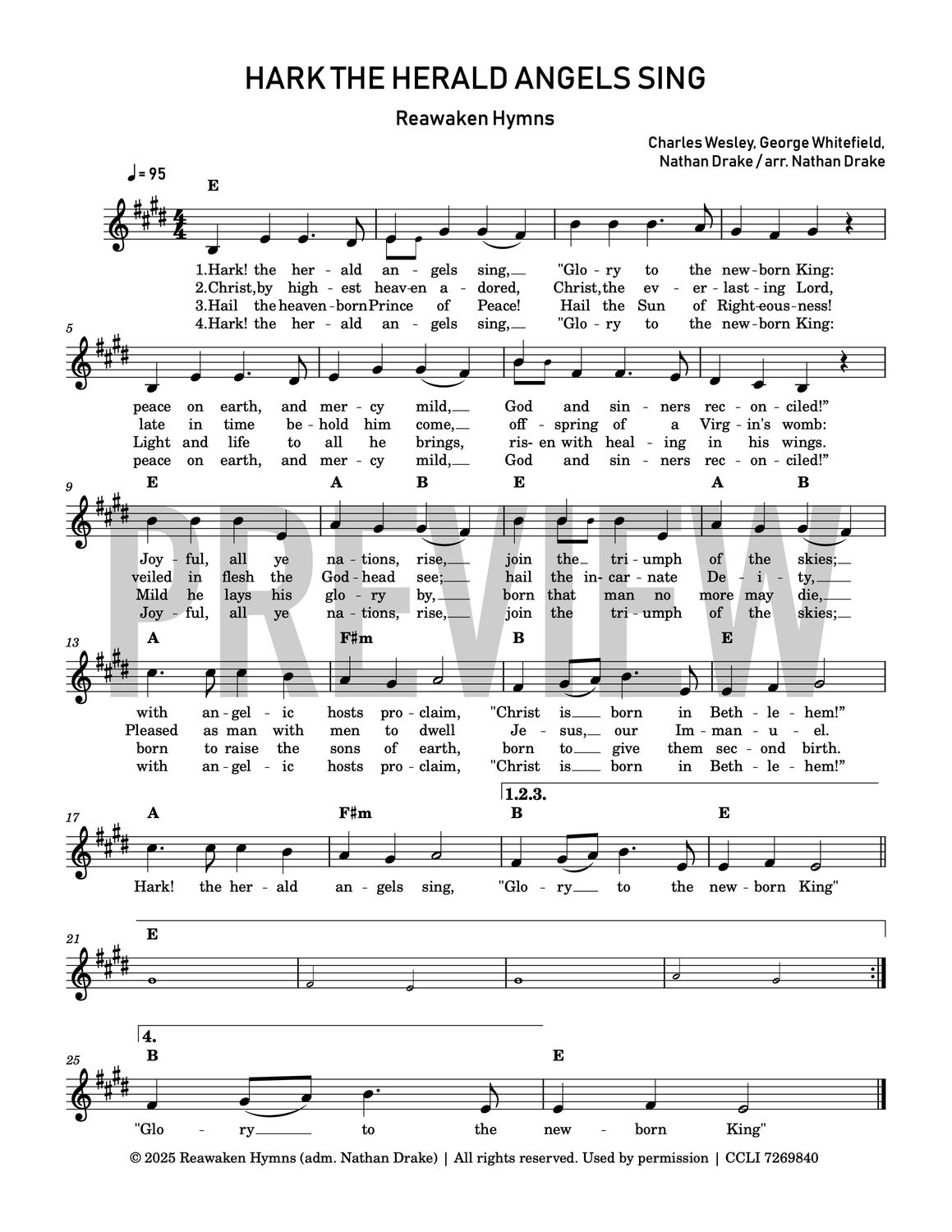 Hark The Herald Angels Sing (2025) - Lead Sheet