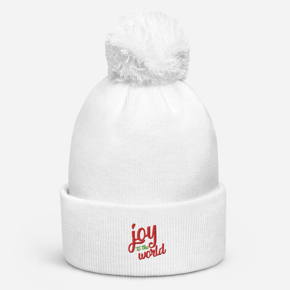 Joy to the World Pom Pom Beanie