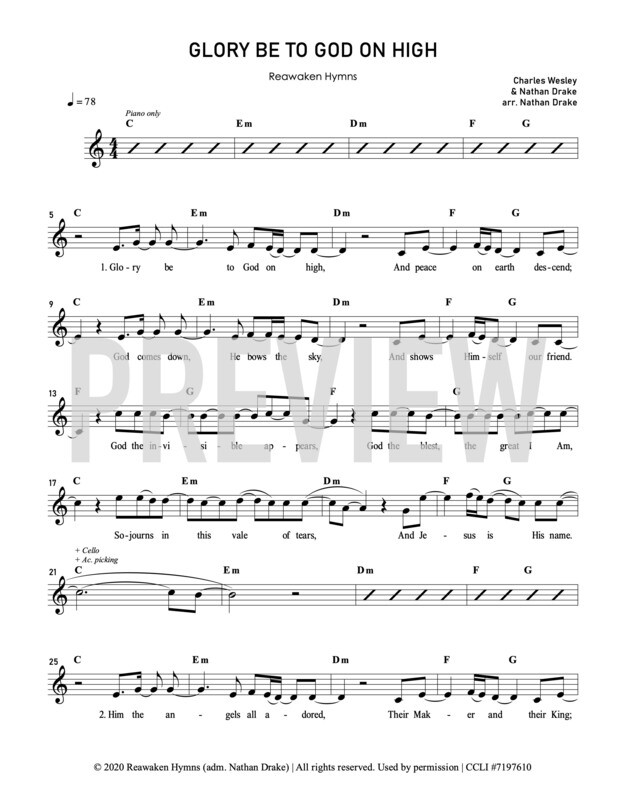 Glory Be To God On High - Lead Sheet