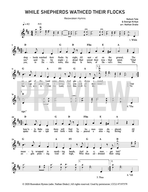 While Shepherds Watched Their Flocks - Lead Sheet