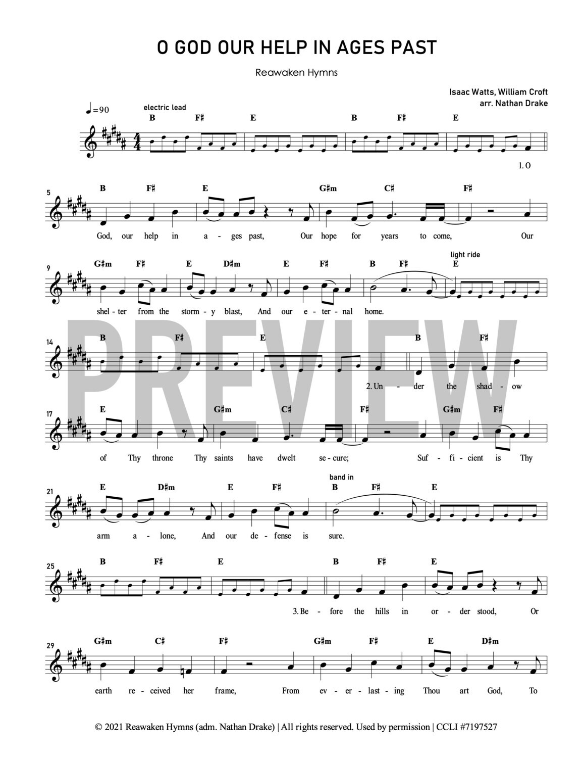 O God Our Help In Ages Past - Lead Sheet