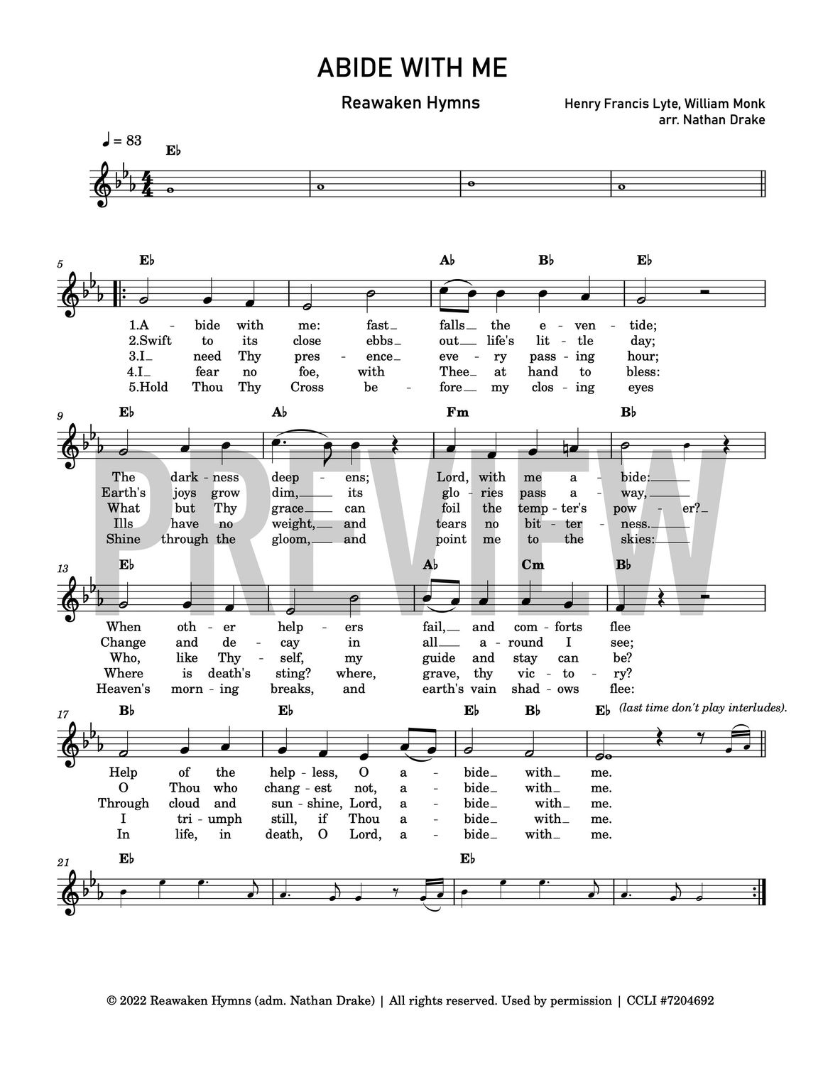 Abide With Me - Lead Sheet