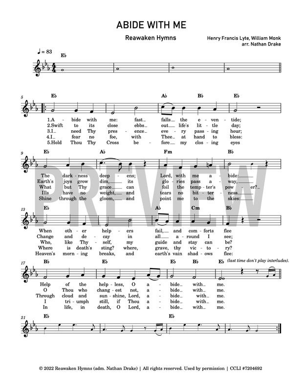 Abide With Me - Lead Sheet