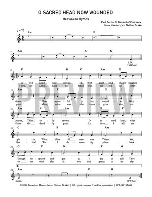 O Sacred Head Now Wounded - Lead Sheet