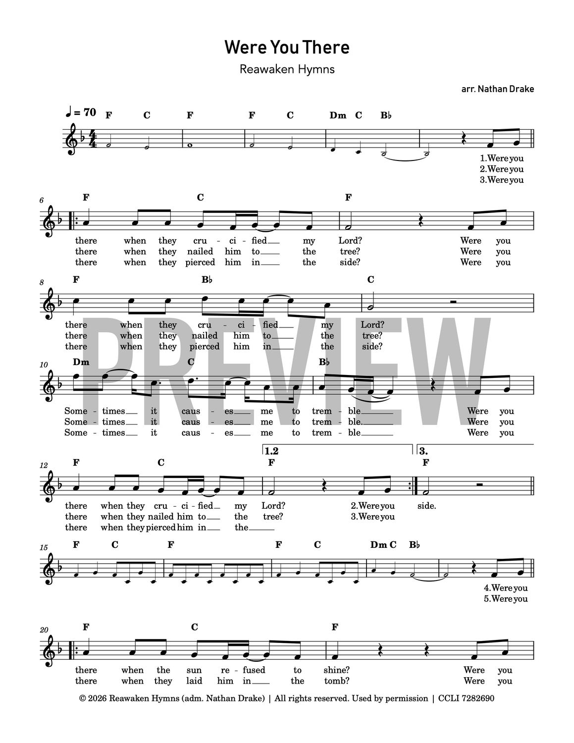 Were You There - Lead Sheet