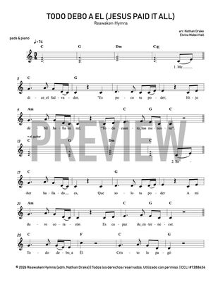 Todo Debo A Él (Jesus Paid It All) - Lead Sheet