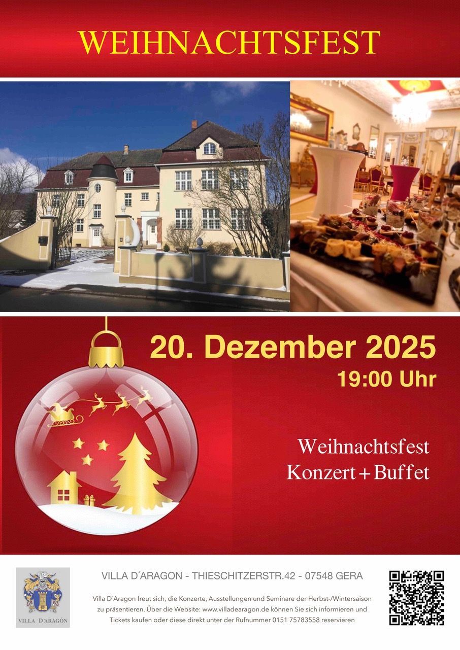 WEIHNACHTSFEST MIT BUFETT  20. Dezember 2025 um 19:00 Uhr