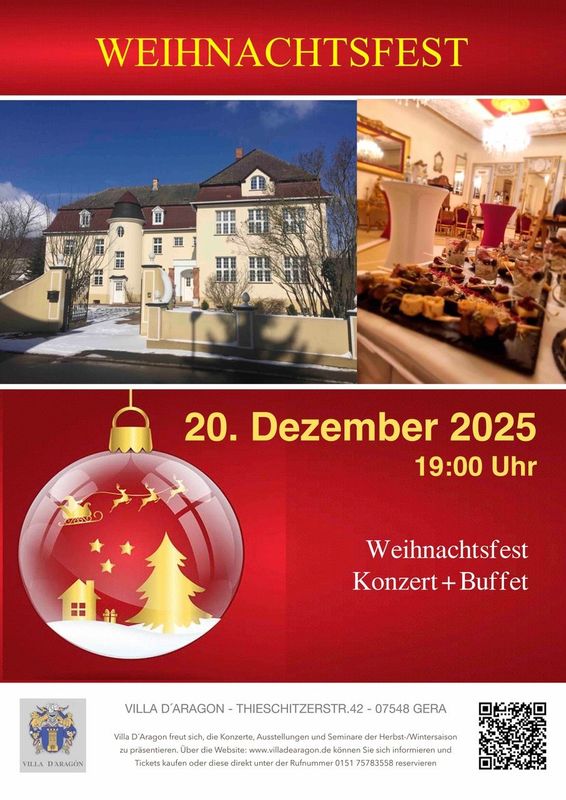 WEIHNACHTSFEST MIT BUFETT  20. Dezember 2025 um 19:00 Uhr