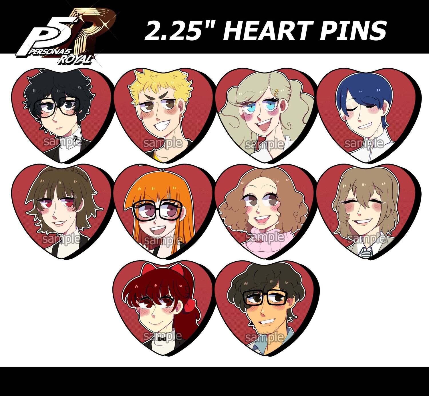 Persona 5 Royal Heart Pins