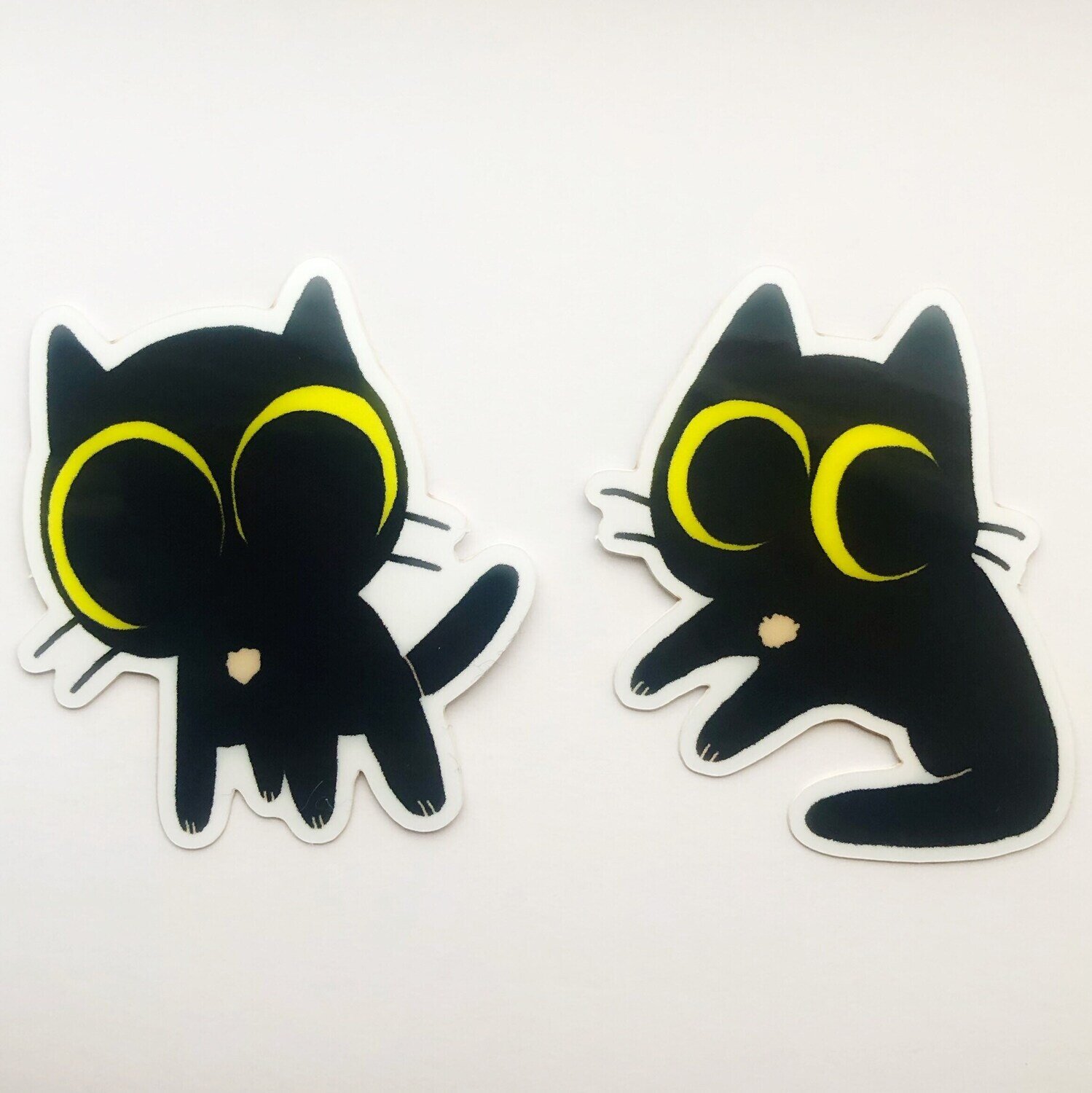 Mocha the little black kitten 2” vinyl stickers