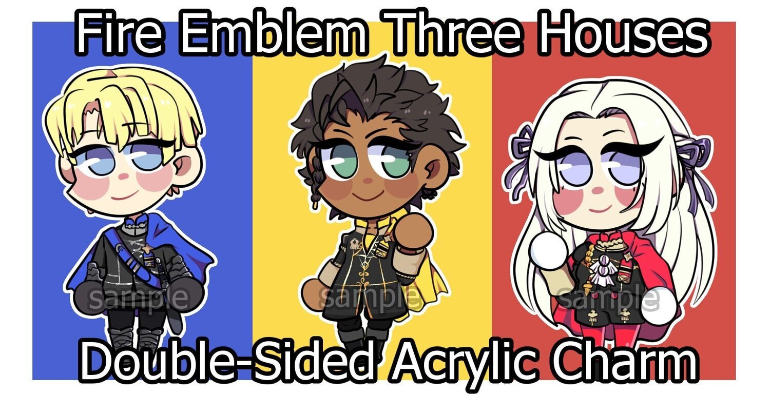 Fire Emblem Three Houses Epoxy  2” Double-sided Acrylic Charms