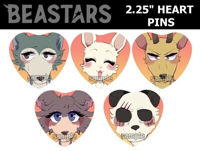 Beastars Holo Heart Pins