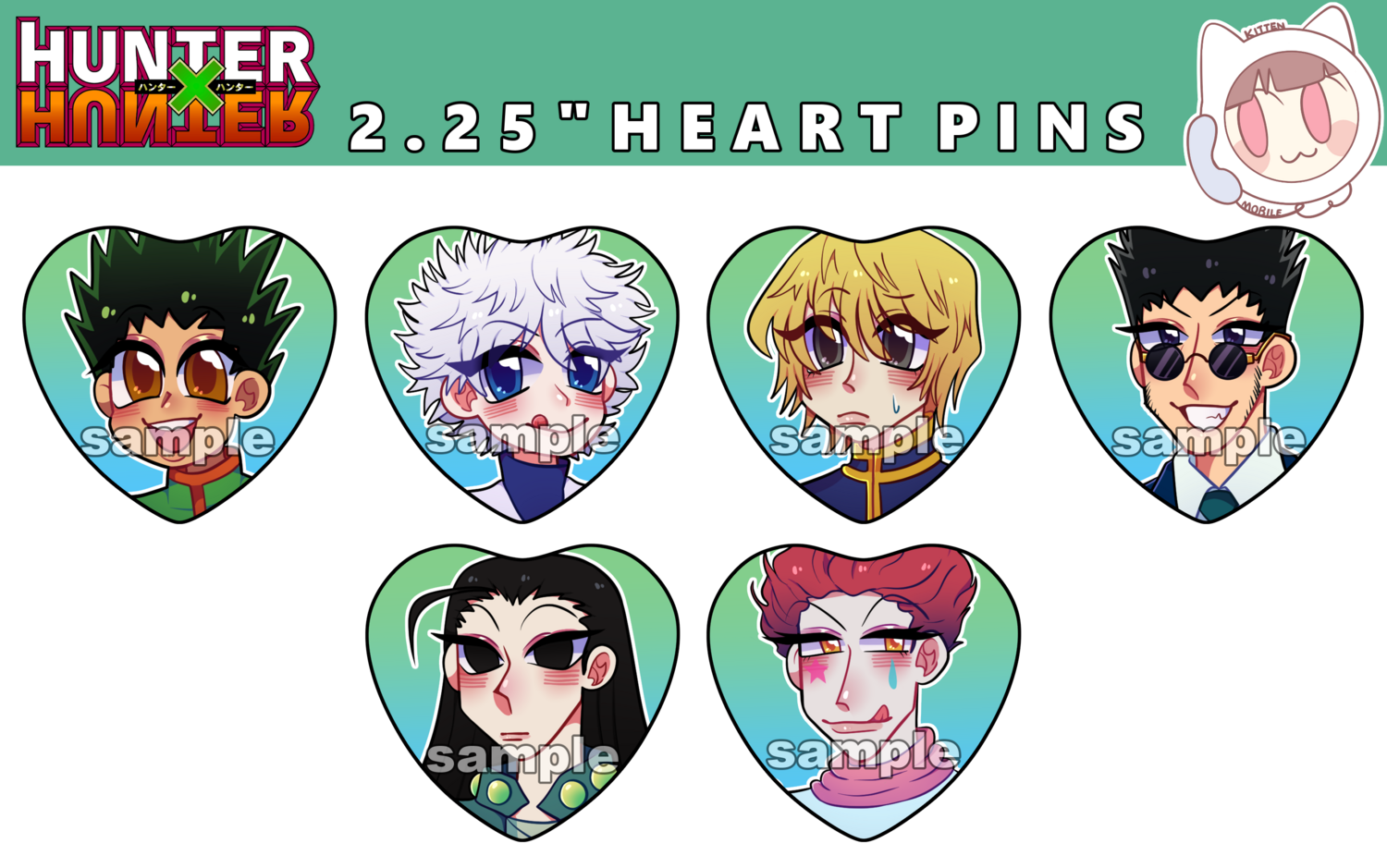 Hunter x Hunter Heart pins