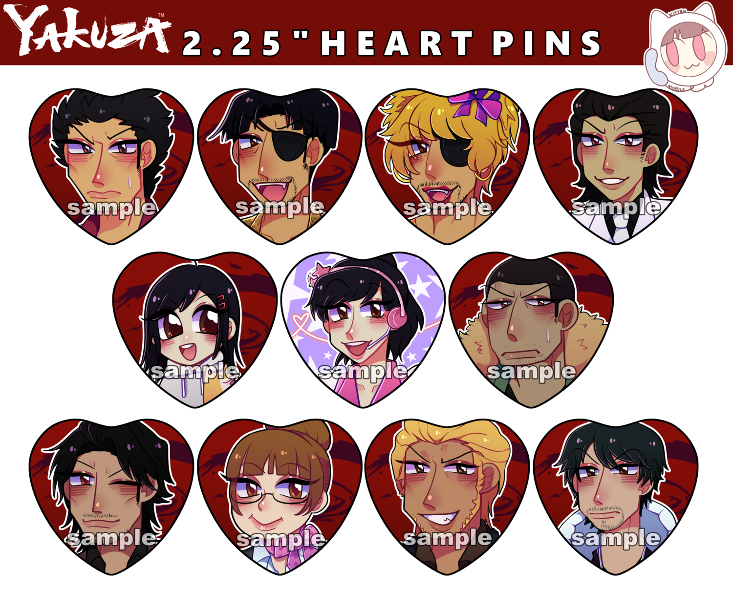 Yakuza Heart Pins