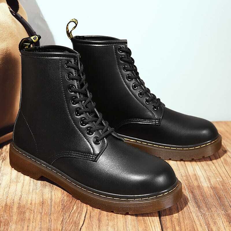 Lace-up PU Boots