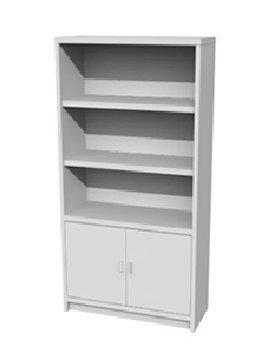 Estanterías con puertas