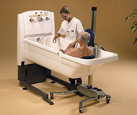 Bañera ajustable en altura