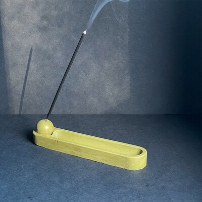 Green Incense Burner Infused with Metallic Mica Pigments