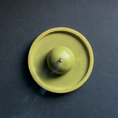 Green Incense Burner Infused with Gold Metallic Pigments